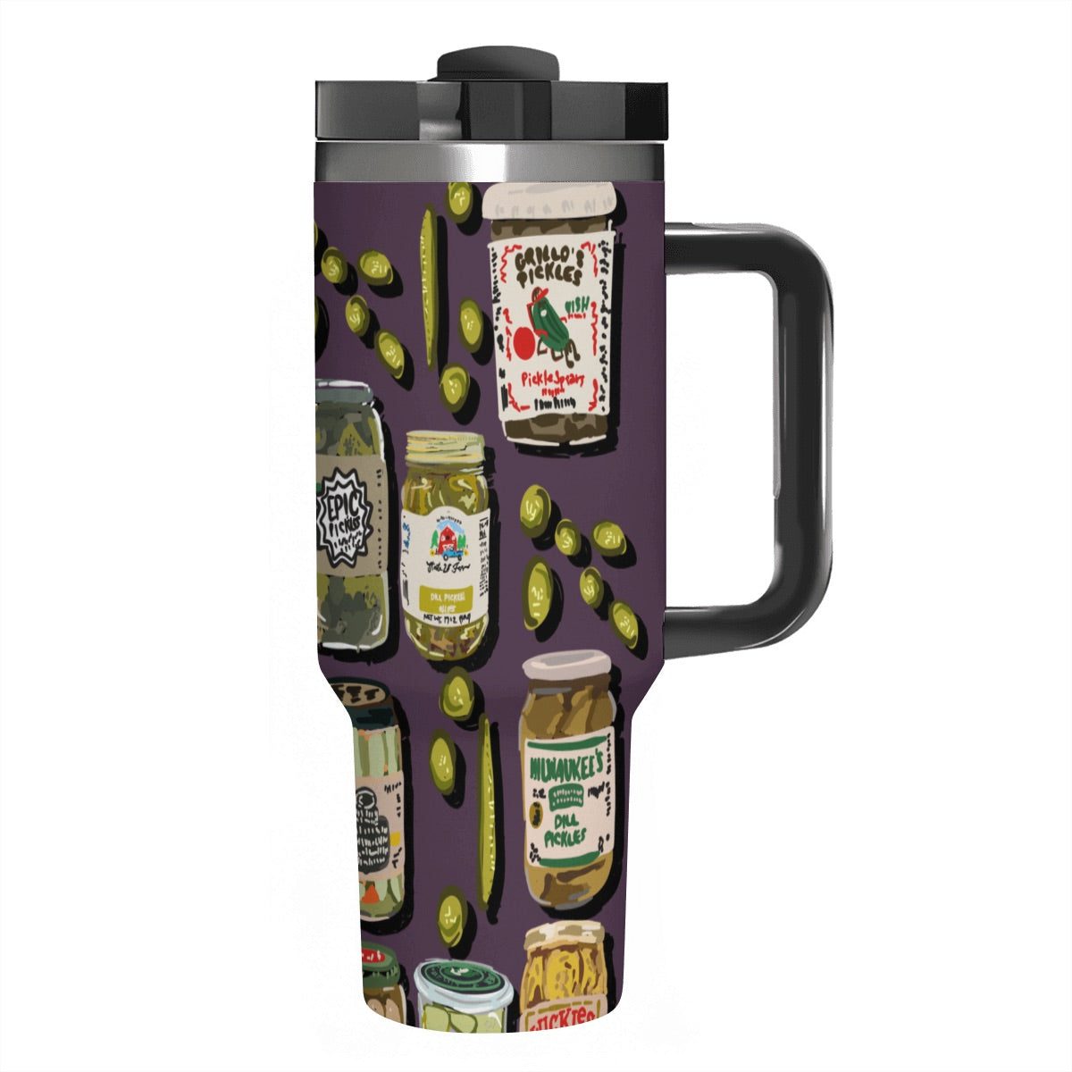40oz Tumbler with Handle and Straw (Made in USA) - Multiple Designs