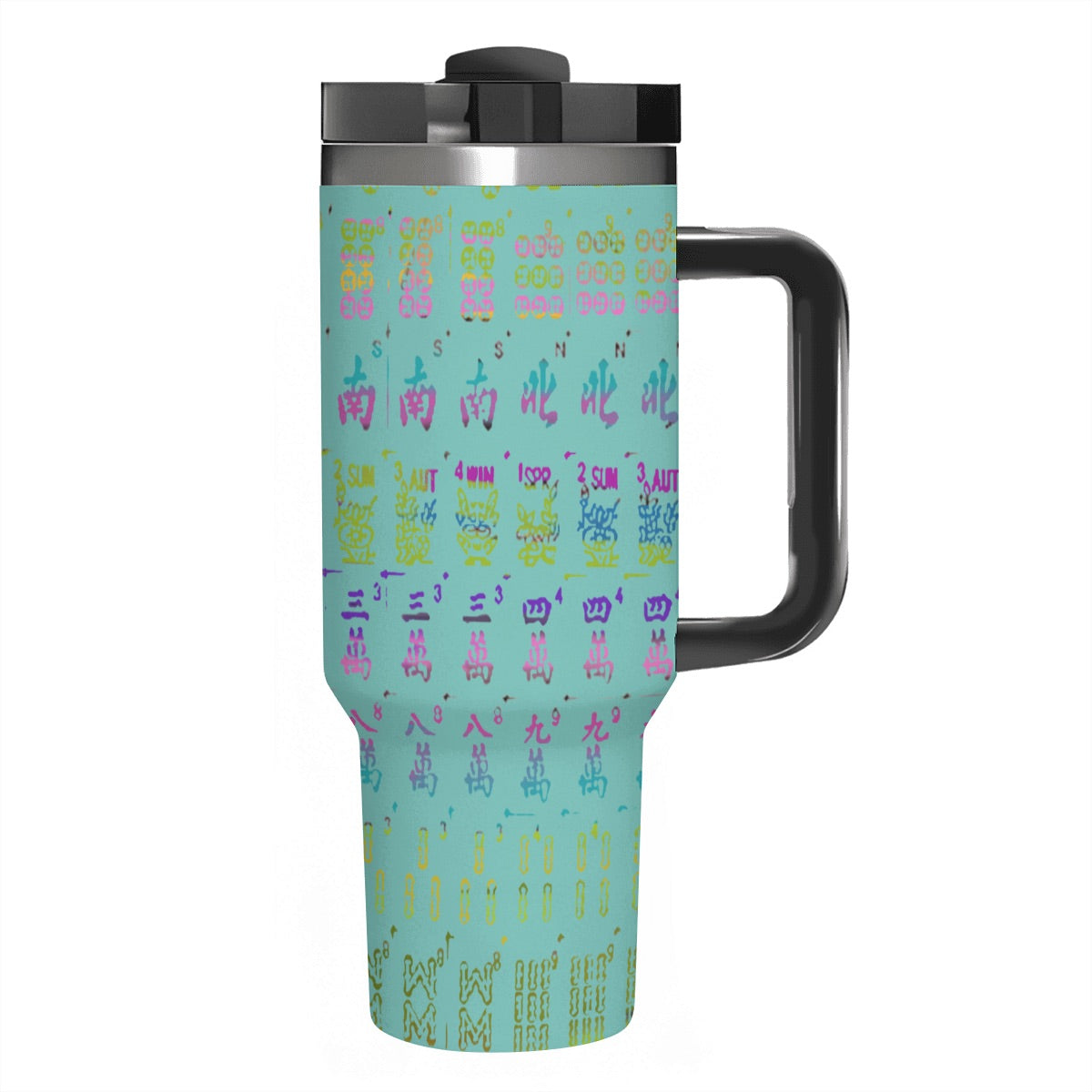 40oz Tumbler with Handle and Straw (Made in USA) - Multiple Designs