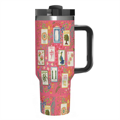 40oz Tumbler with Handle and Straw (Made in USA) - Multiple Designs