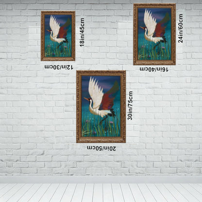 Vintage Gold Framed Canvas Prints Wall Art (3:2) (Made in USA) Crane