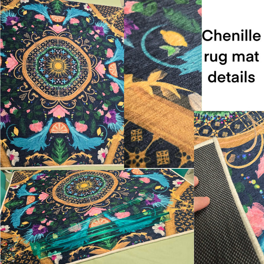 Grandma’s China Design Silken Rug- Style Mahjong Mat- shipped rolled