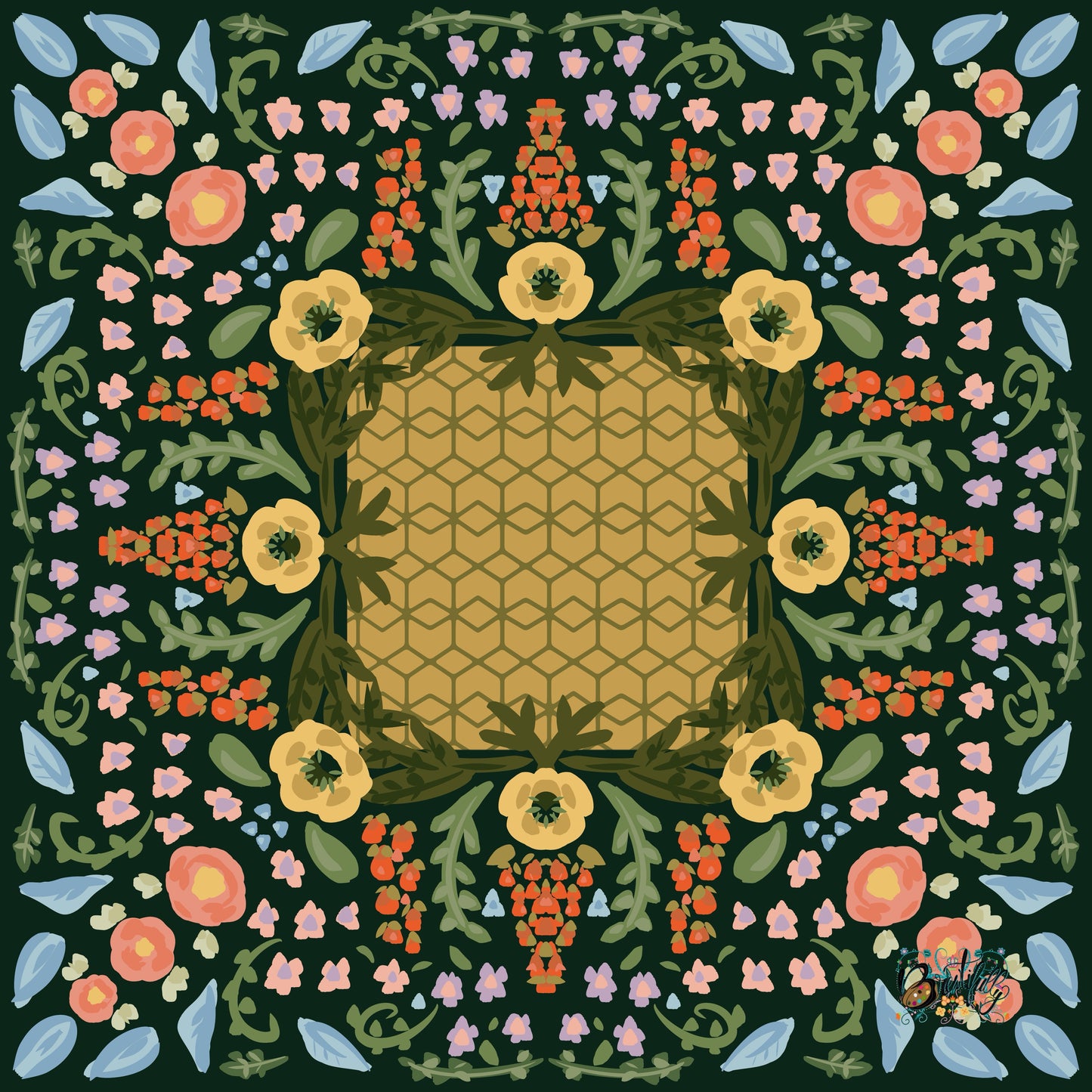 Grandma’s China Design Silken Rug- Style Mahjong Mat- shipped rolled