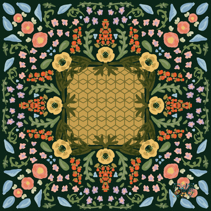 Grandma’s China Design Silken Rug- Style Mahjong Mat- shipped rolled