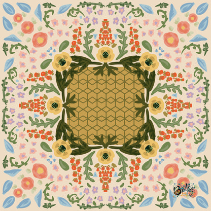 Grandma’s China Design Silken Rug- Style Mahjong Mat- shipped rolled