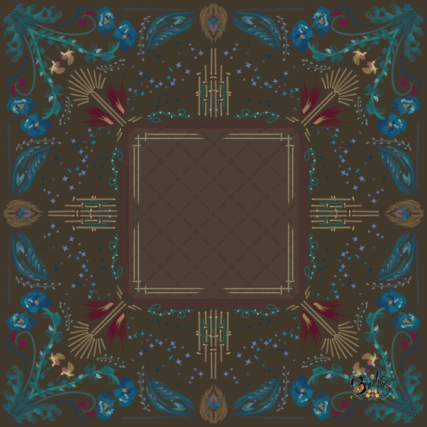 Roaring 20’s art deco mat- Mahjong Mat 31.5"x31.5" (Ship Rolled up)