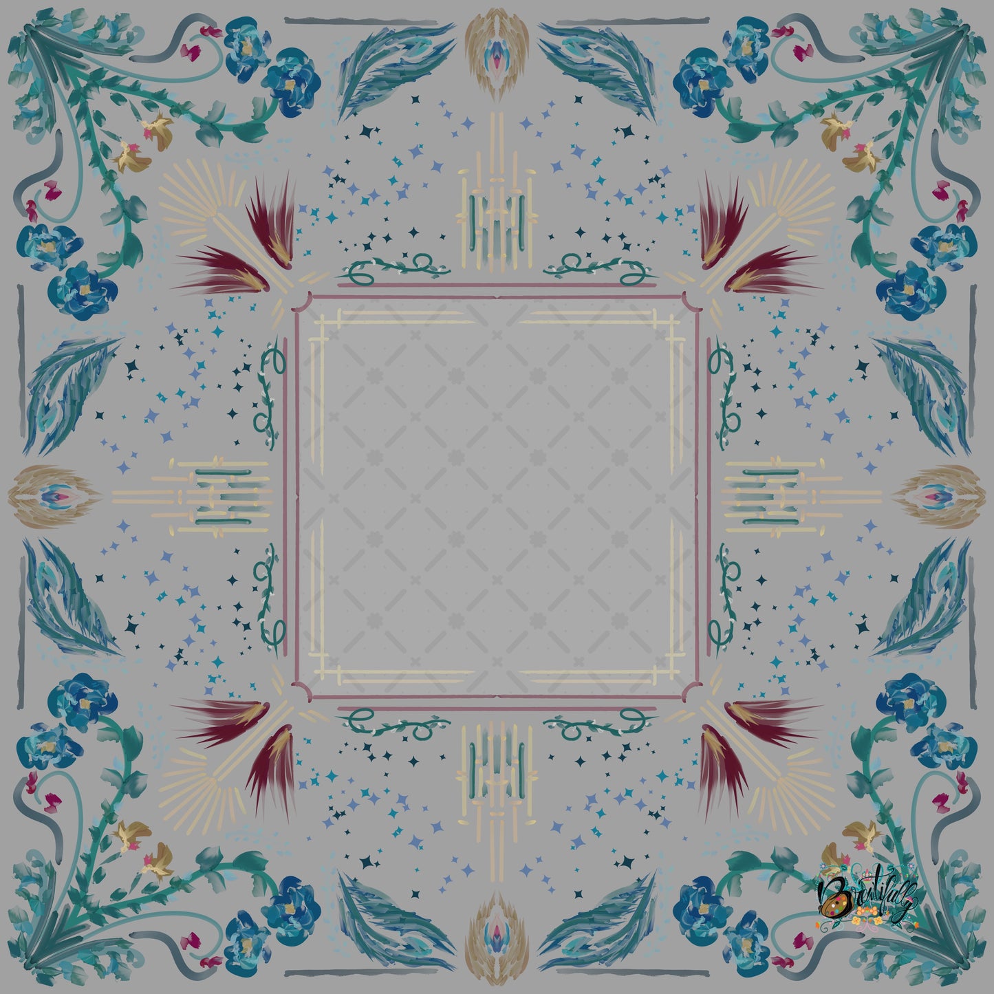 Roaring 20’s art deco mat- Mahjong Mat 31.5"x31.5" (Ship Rolled up)