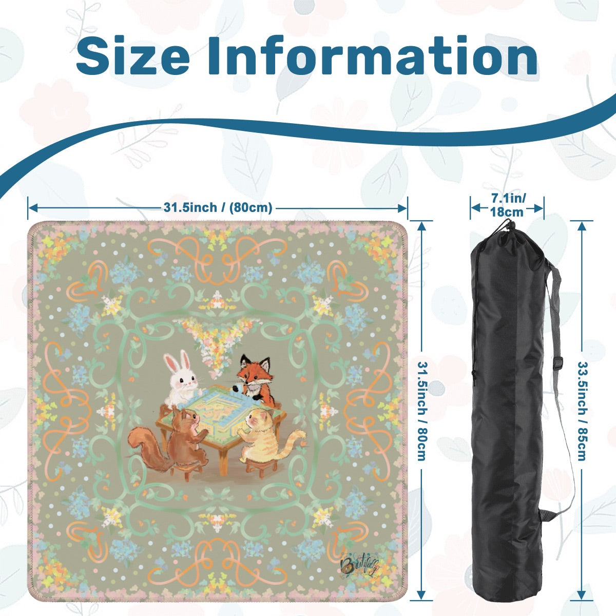 Pretty, pretty playgroup Mahjong Mat 31.5"x31.5" (Ship Rolled up)