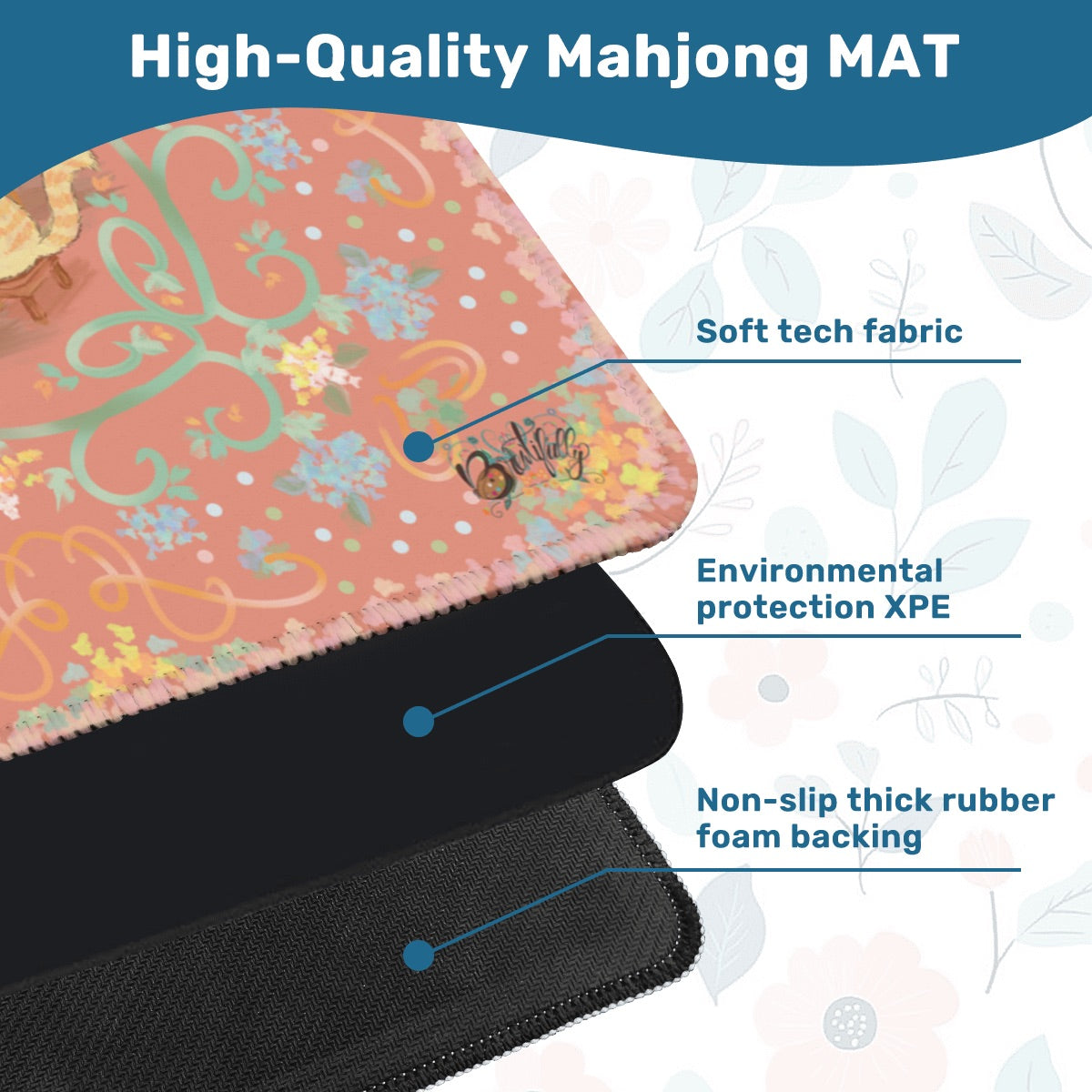 Pretty, pretty playgroup Mahjong Mat 31.5"x31.5" (Ship Rolled up)