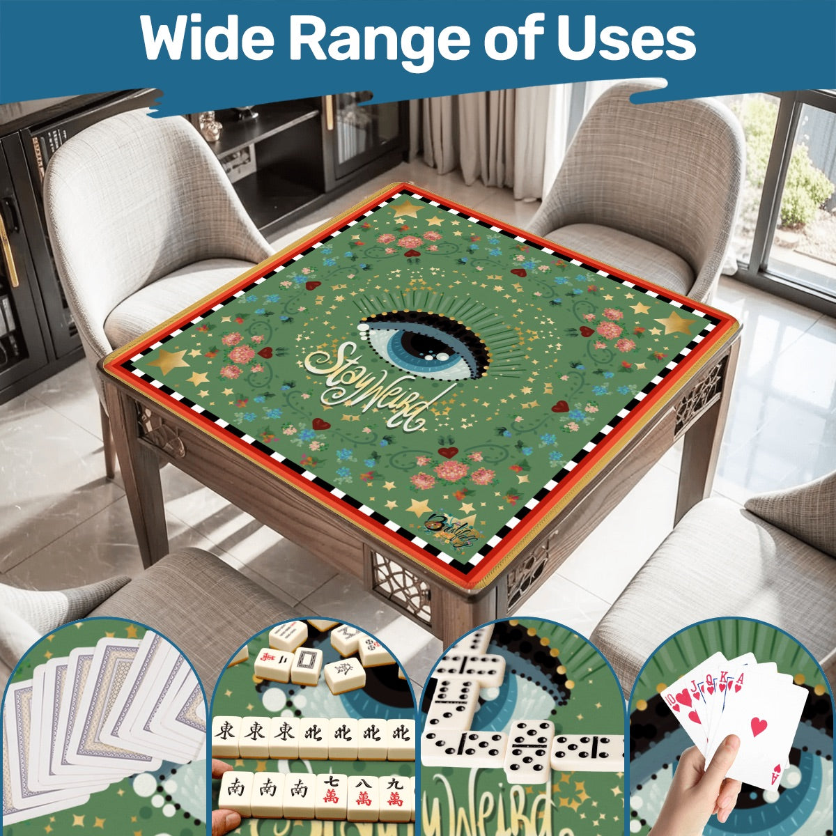 Stay Weird - Mahjong Mat 31.5"x31.5" (Ship Rolled up)