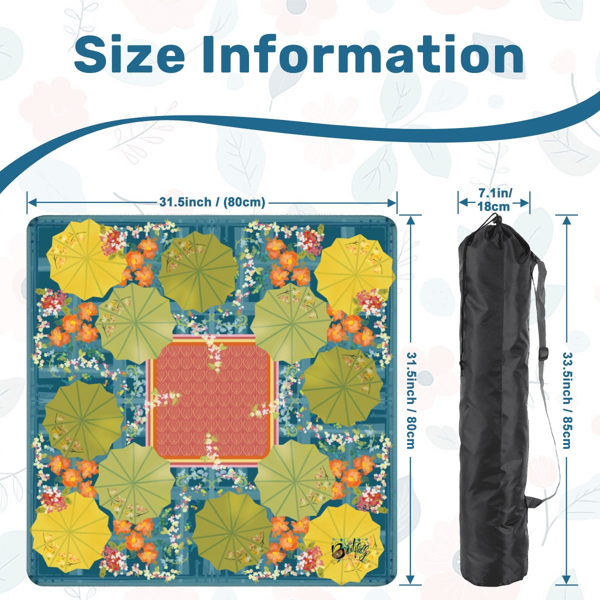 Umbrellas Mahjong Mat 31.5"x31.5" (Ship Rolled up)