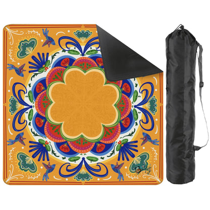 Folk Art- Choice of colorway Mini Travel Mahjong Mat 20.9"x20.9" (Ship Rolled up)