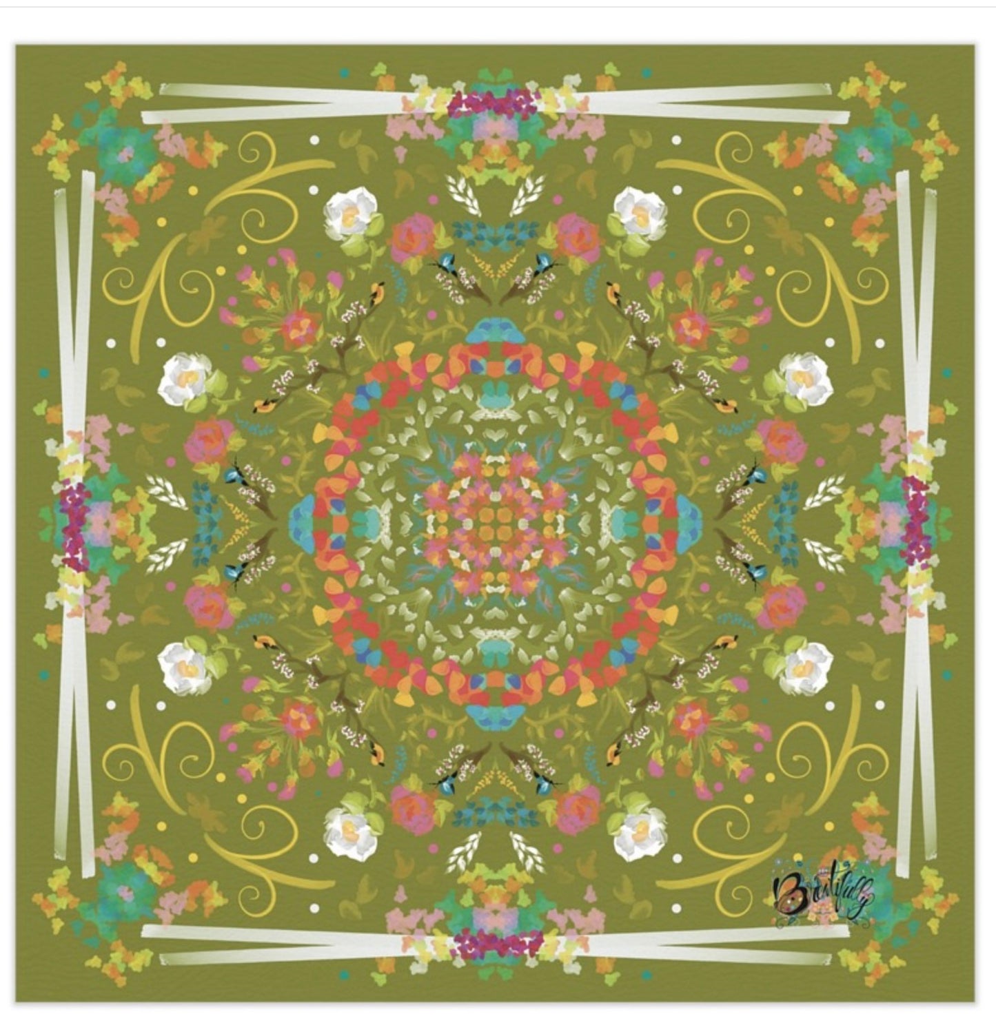 33.5” textured leatherette mahjong mat with bag-Spring Green