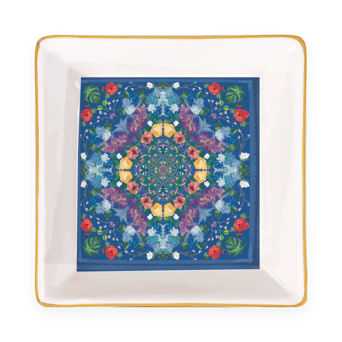 Gold Trim Dice Dish- variety of patterns