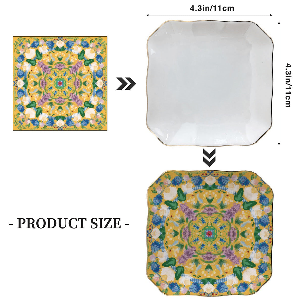 Scalloped Ceramic Mahjong Dice Tray in variety of patterns