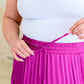 Just a Flirt Pleated Skirt in Magenta
