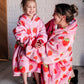 Kids Oversized Hoodie Blanket in Strawberry