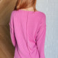 Kinda Sorta Ribbed Top in Magenta