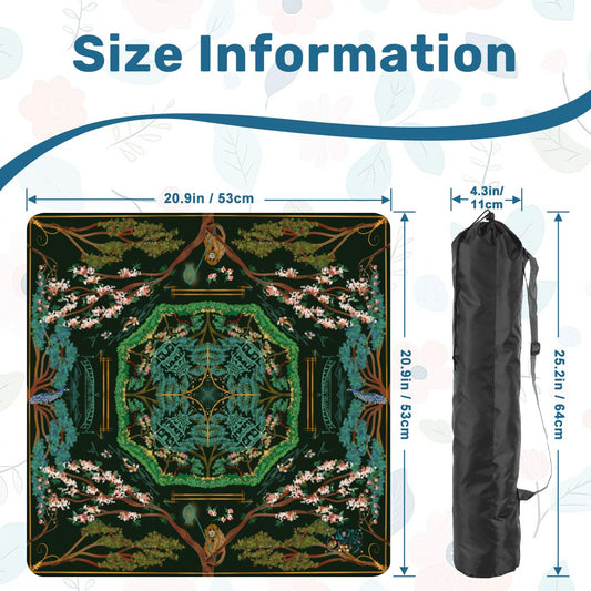 Chinoiserie Midnight-Mini Travel Mahjong Mat 20.9"x20.9" (Ship Rolled up)