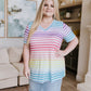 Looking for Rainbows V-Neck Striped Top