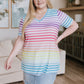 Looking for Rainbows V-Neck Striped Top