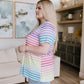 Looking for Rainbows V-Neck Striped Top