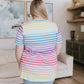 Looking for Rainbows V-Neck Striped Top