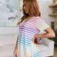 Looking for Rainbows V-Neck Striped Top