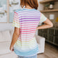 Looking for Rainbows V-Neck Striped Top