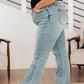 Miranda High Rise Plaid Cuff Vintage Straight Jeans
