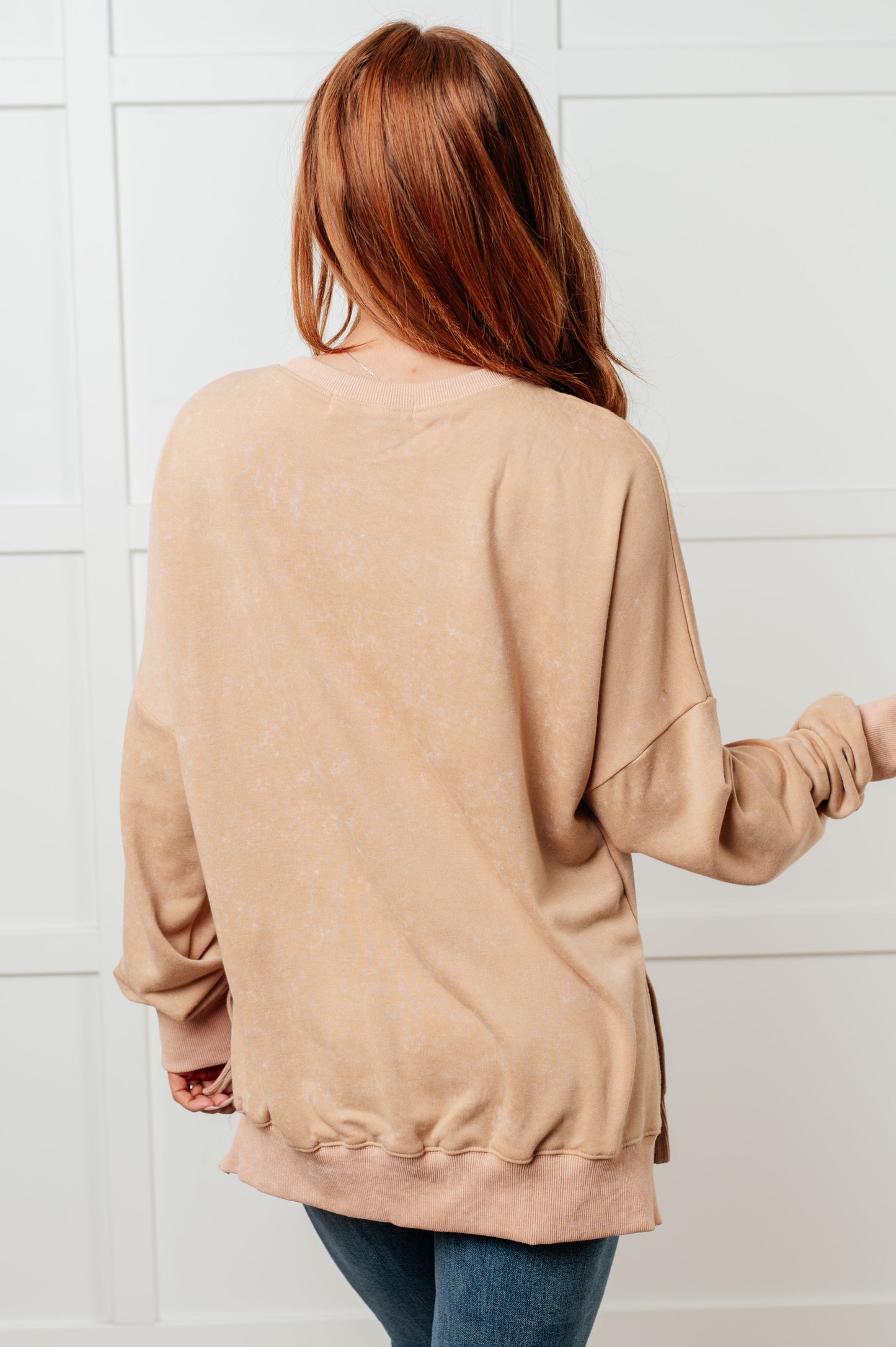 No Plain Jane Oversized Sweatshirt in Khaki