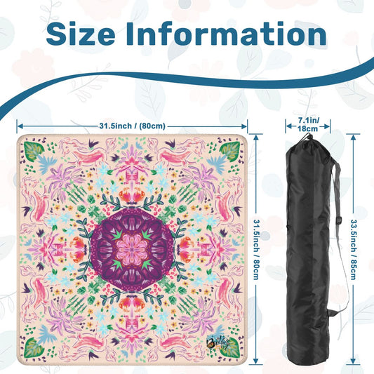 Mahjong Mat Year of the Horse on Ivory 31.5"x31.5" (Ship Rolled up)