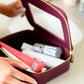 PU Leather Travel Cosmetic Case in Wine