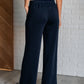 Resort Travel Wide Leg Crop Pant in  Navy