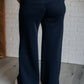 Resort Travel Wide Leg Crop Pant in  Navy