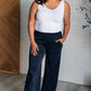 Resort Travel Wide Leg Crop Pant in  Navy