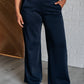 Resort Travel Wide Leg Crop Pant in  Navy