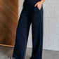 Resort Travel Wide Leg Crop Pant in  Navy
