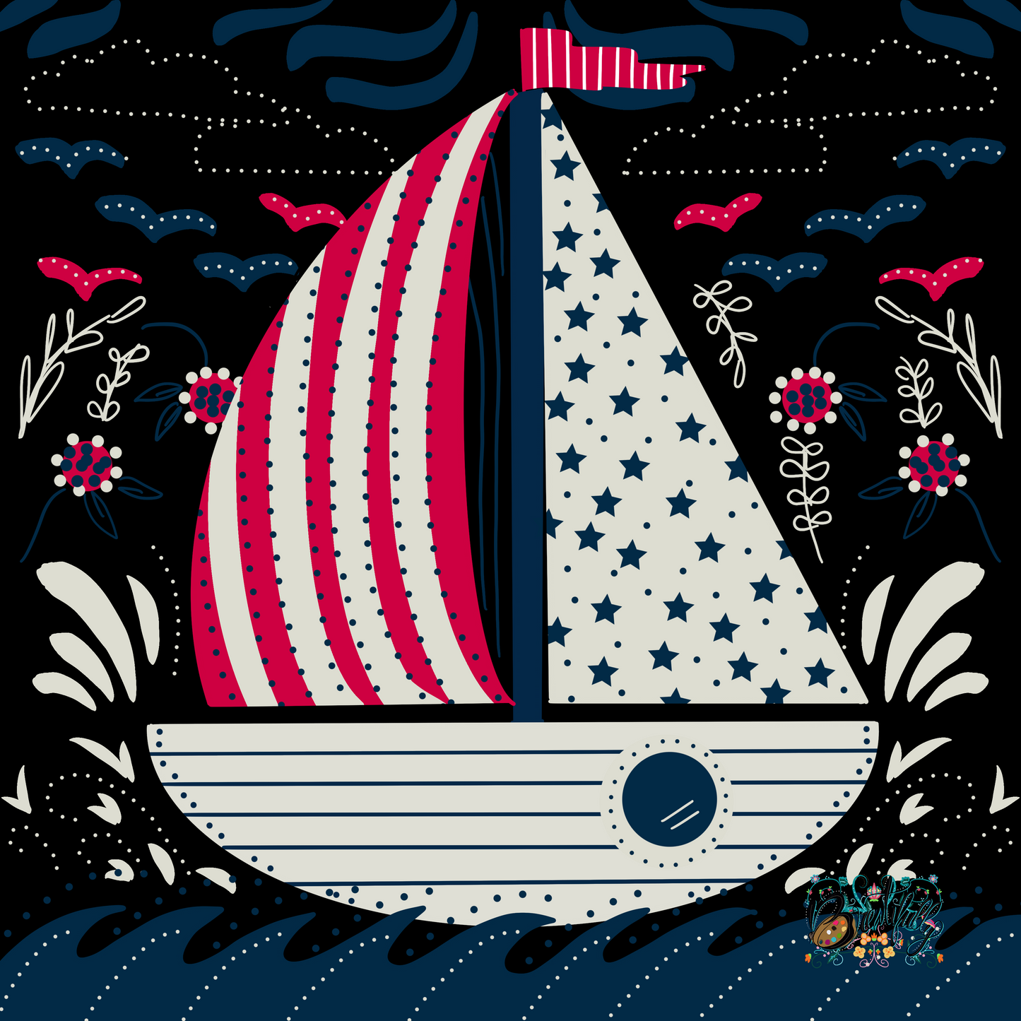 Folk art Home Series-Mahjong Mat 31.5"x31.5" (Ship Rolled up)