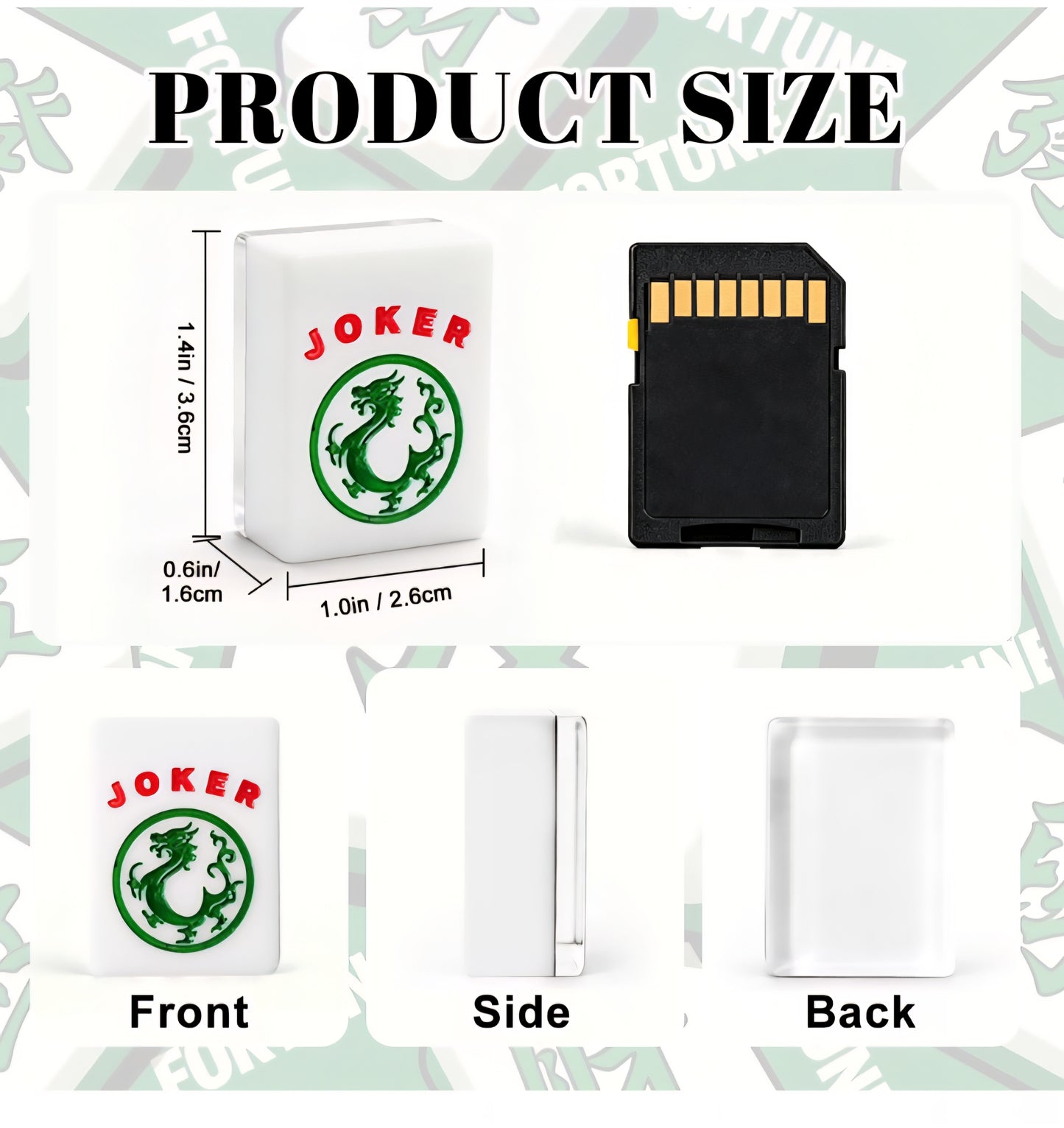 Custom designed back American Mahjong tiles with traditional Chinese faces