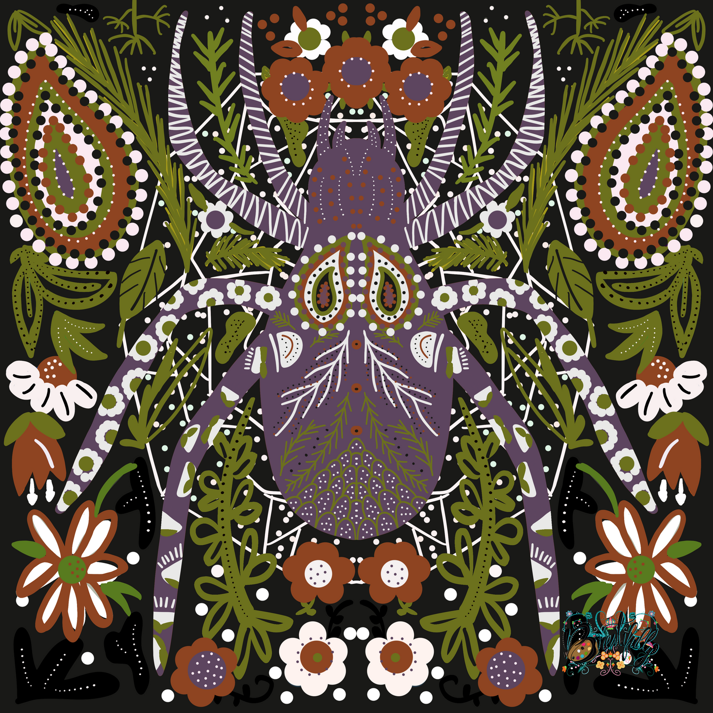 Witchy Halloween series Mahjong Mat 31.5"x31.5" (Ship Rolled up)