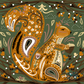 Folk art critter series - Mahjong Mat 31.5"x31.5" (Ship Rolled up)