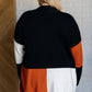 Writer's Block Color Block Open Front Cardigan