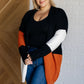 Writer's Block Color Block Open Front Cardigan