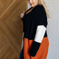 Writer's Block Color Block Open Front Cardigan