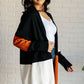 Writer's Block Color Block Open Front Cardigan
