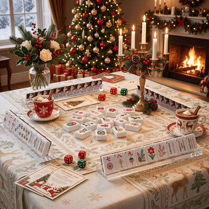 Santa Stories Glam Holiday Christmas Mahjong Tiles