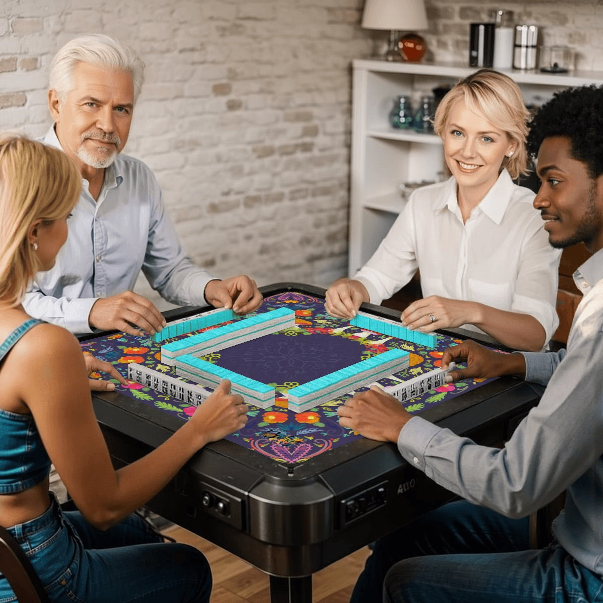 Mahjong Mat (Made in USA) Neon Summer Nights Collection - 2mm w instructions