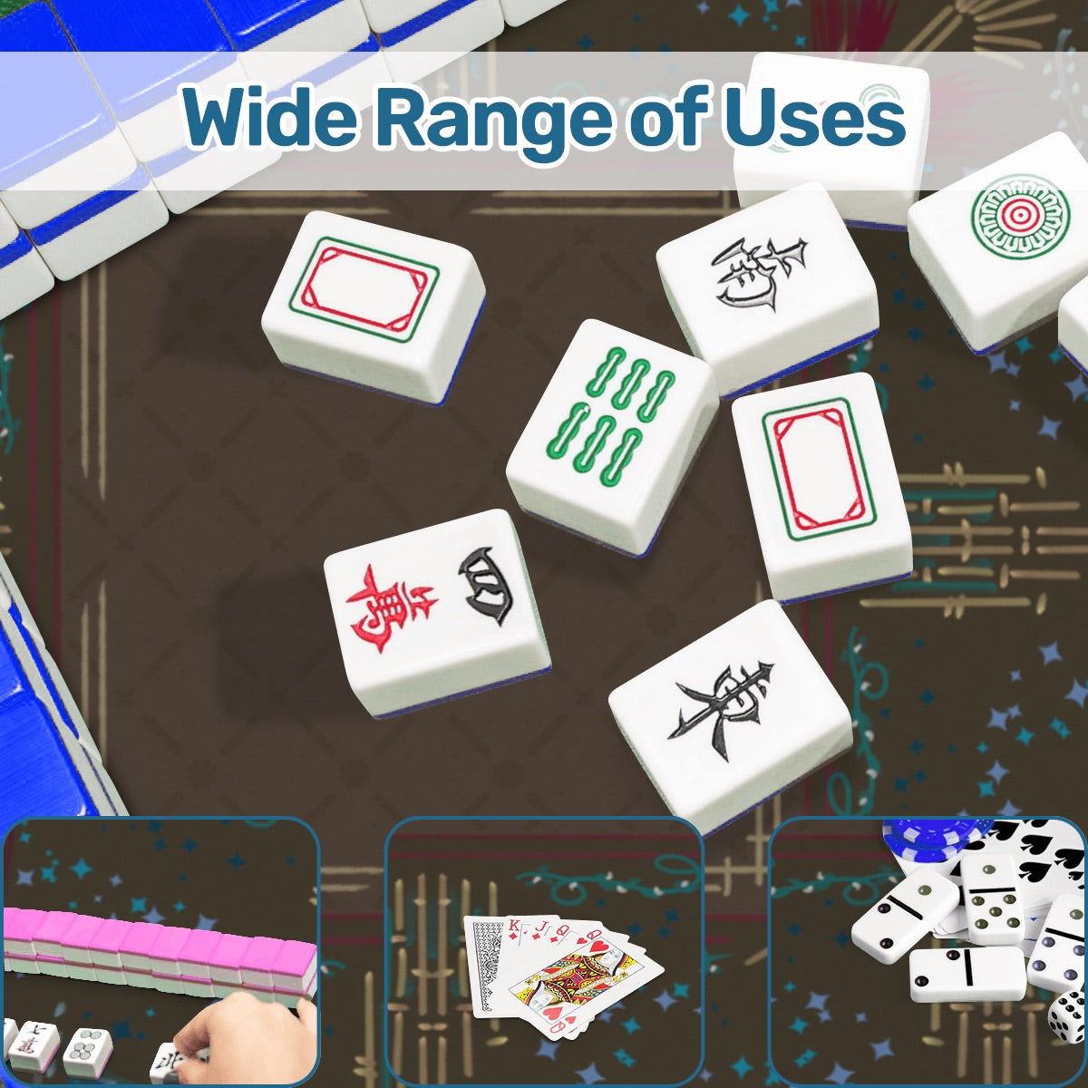 Roaring 20s Brown Mahjong Mat 31.5"x31.5" (Ship Rolled up)