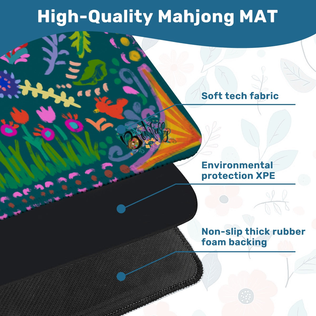 Folk Art Series-Mahjong Mat 31.5"x31.5" (Ship Rolled up)