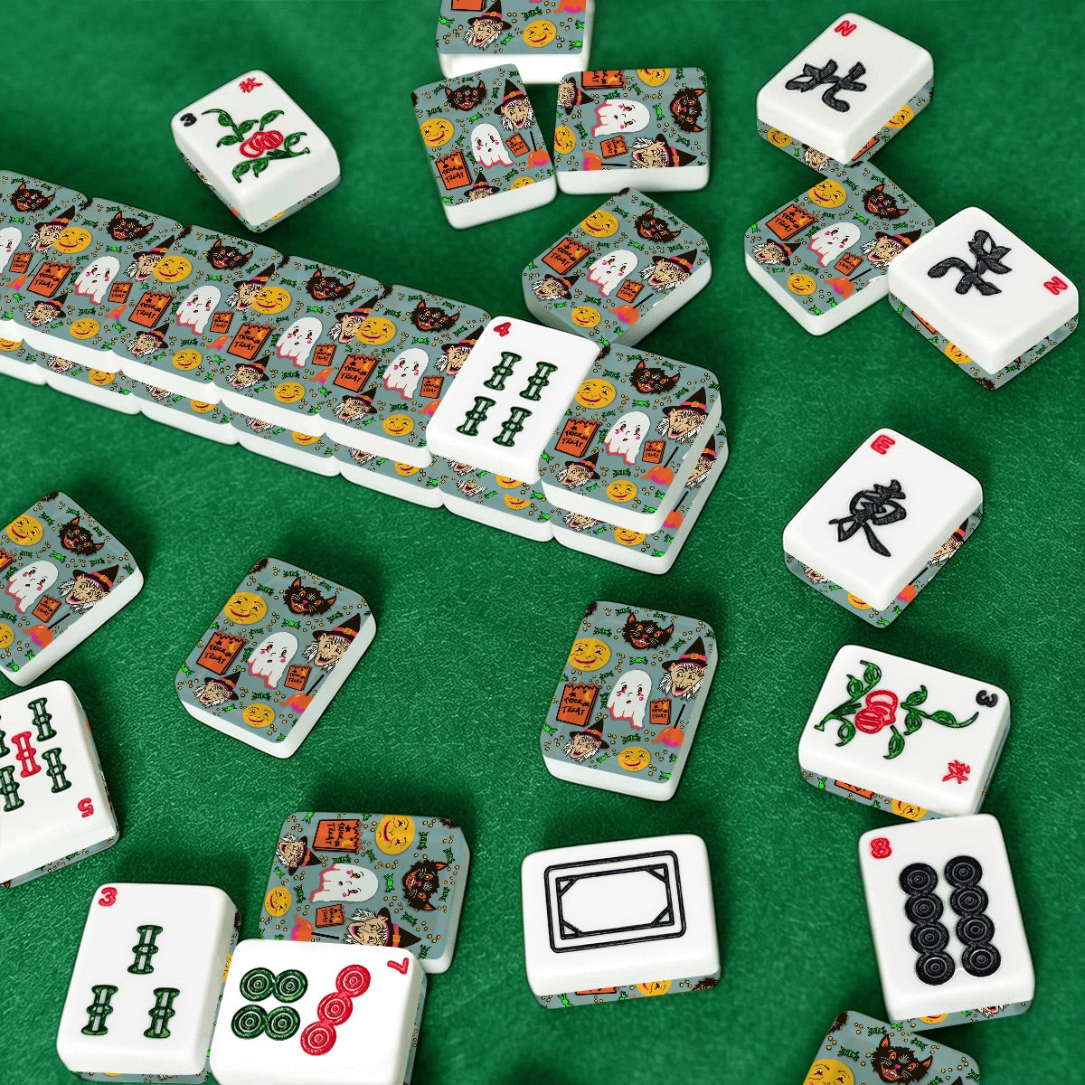 Vintage Halloween American Mahjong Tiles